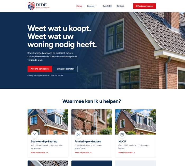 Portfolio website Ride Advies